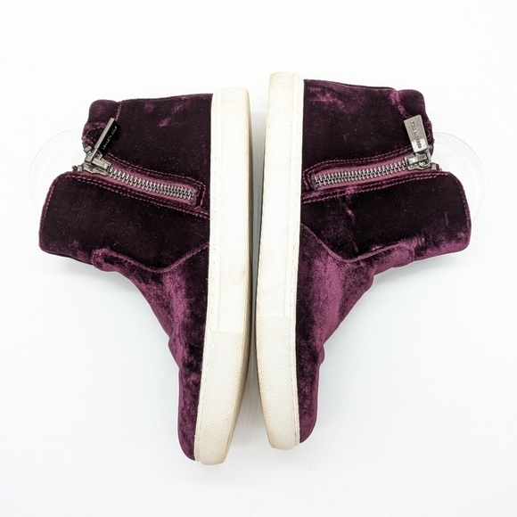 Kenneth Cole Kiera purple velvet zip up ankle boots 7 - Picture 6 of 11